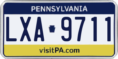 PA license plate LXA9711