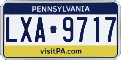 PA license plate LXA9717