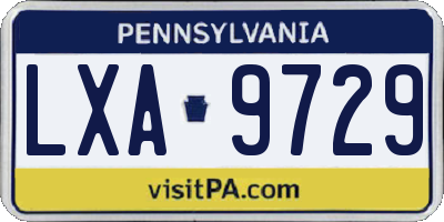 PA license plate LXA9729