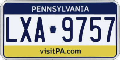 PA license plate LXA9757
