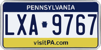PA license plate LXA9767