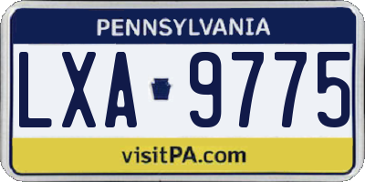 PA license plate LXA9775