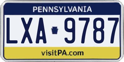 PA license plate LXA9787
