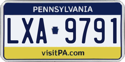 PA license plate LXA9791