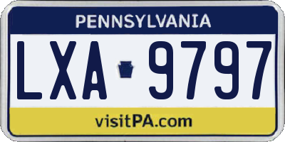 PA license plate LXA9797
