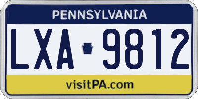 PA license plate LXA9812