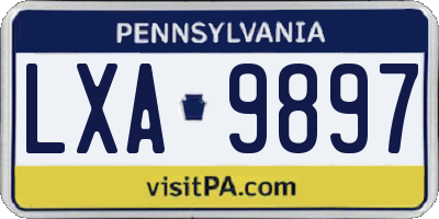PA license plate LXA9897
