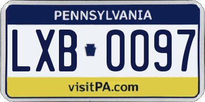 PA license plate LXB0097