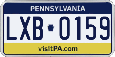 PA license plate LXB0159