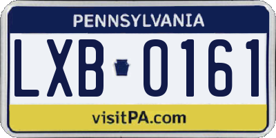 PA license plate LXB0161