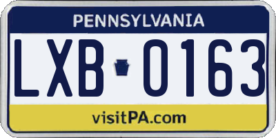 PA license plate LXB0163