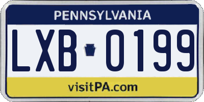 PA license plate LXB0199