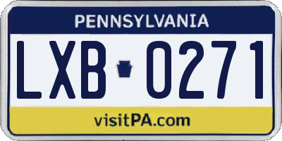 PA license plate LXB0271