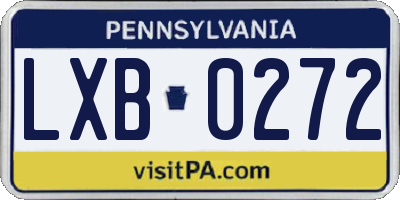 PA license plate LXB0272