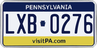PA license plate LXB0276