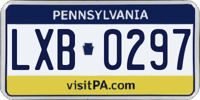 PA license plate LXB0297