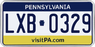 PA license plate LXB0329