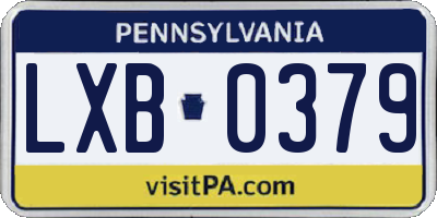 PA license plate LXB0379