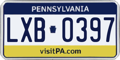 PA license plate LXB0397