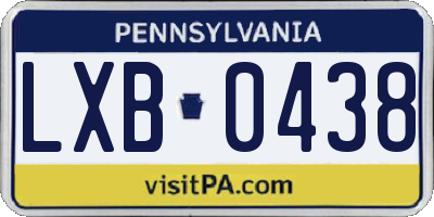 PA license plate LXB0438