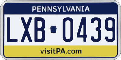 PA license plate LXB0439