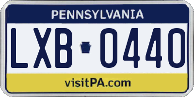 PA license plate LXB0440