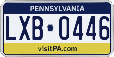 PA license plate LXB0446