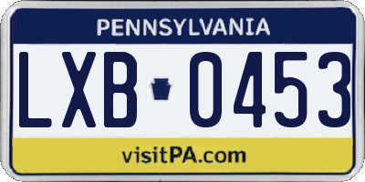 PA license plate LXB0453