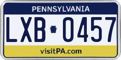 PA license plate LXB0457