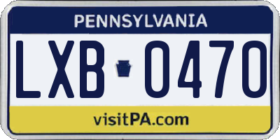 PA license plate LXB0470