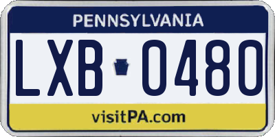PA license plate LXB0480