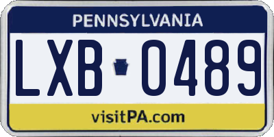 PA license plate LXB0489