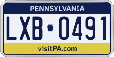 PA license plate LXB0491