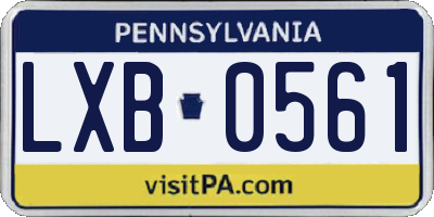 PA license plate LXB0561