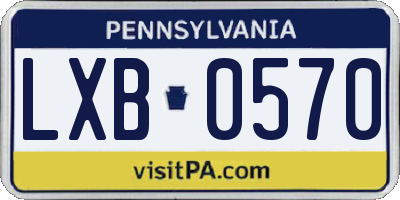 PA license plate LXB0570