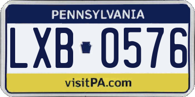 PA license plate LXB0576