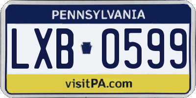 PA license plate LXB0599