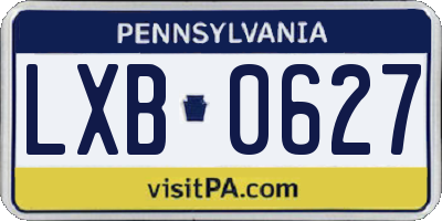 PA license plate LXB0627