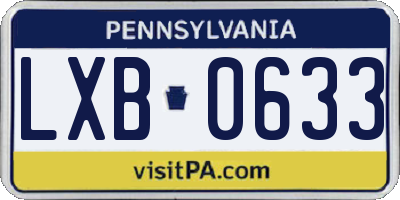 PA license plate LXB0633