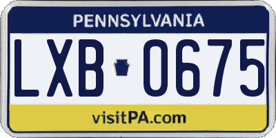 PA license plate LXB0675
