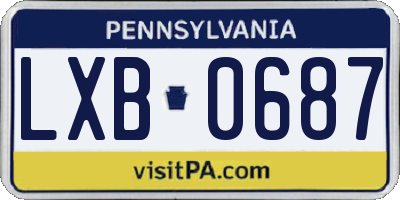 PA license plate LXB0687