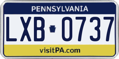 PA license plate LXB0737