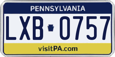 PA license plate LXB0757