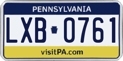 PA license plate LXB0761