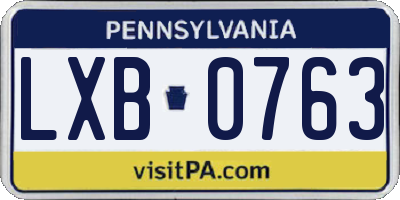 PA license plate LXB0763
