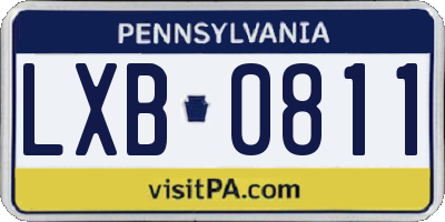 PA license plate LXB0811