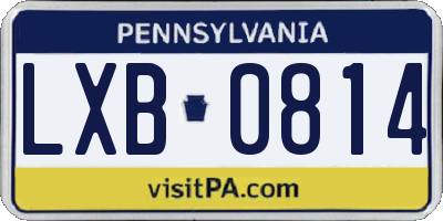 PA license plate LXB0814