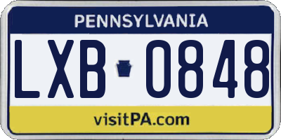 PA license plate LXB0848