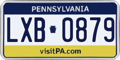 PA license plate LXB0879