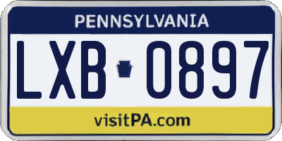 PA license plate LXB0897
